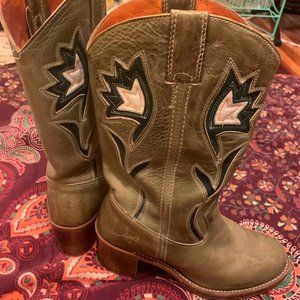 Frye Olive Cowboy Campus Boots